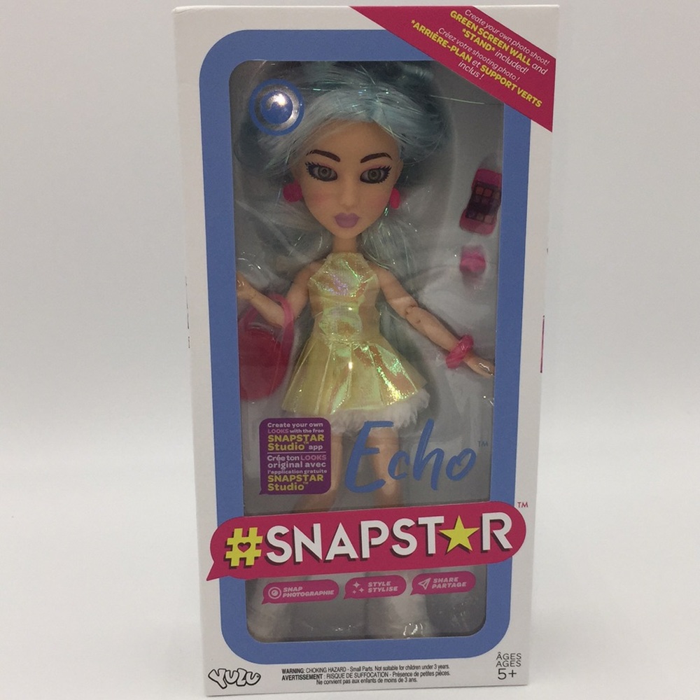 Snapstar Echo Fashion Doll Blue Hair Yellow Dress with Accessories